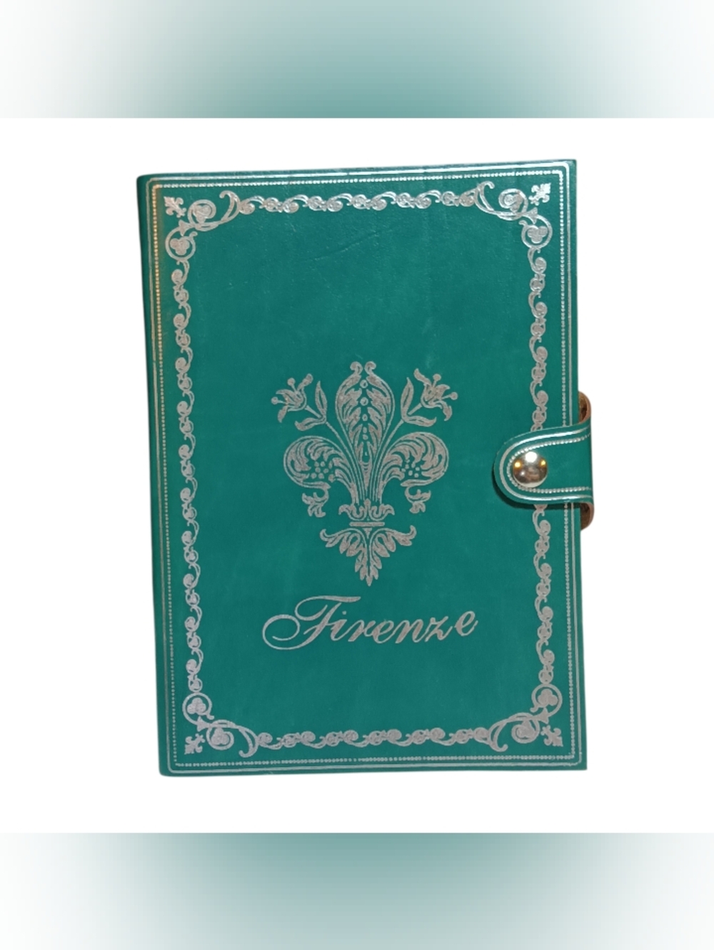 FP Pelletterie Giglio Leather Journal Firenze Italy Green Snap Closure Large